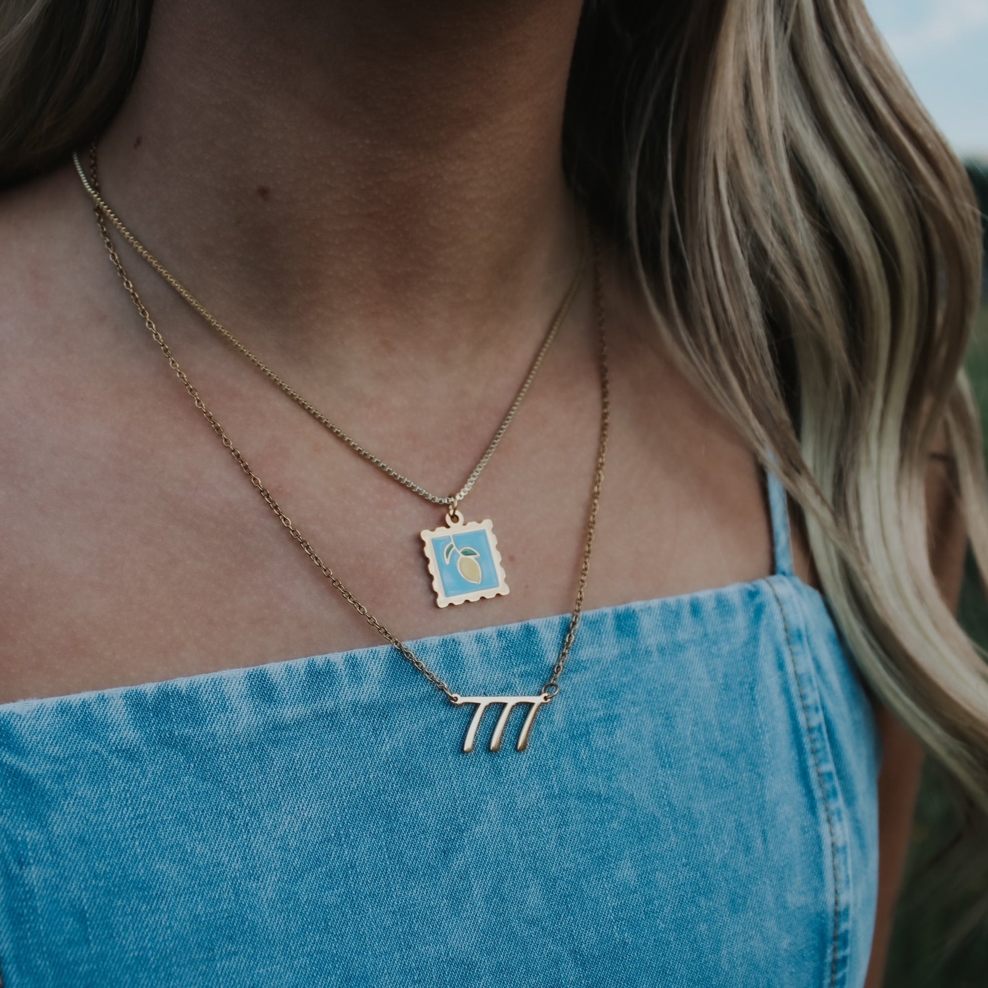 Lemon Stamp Necklace