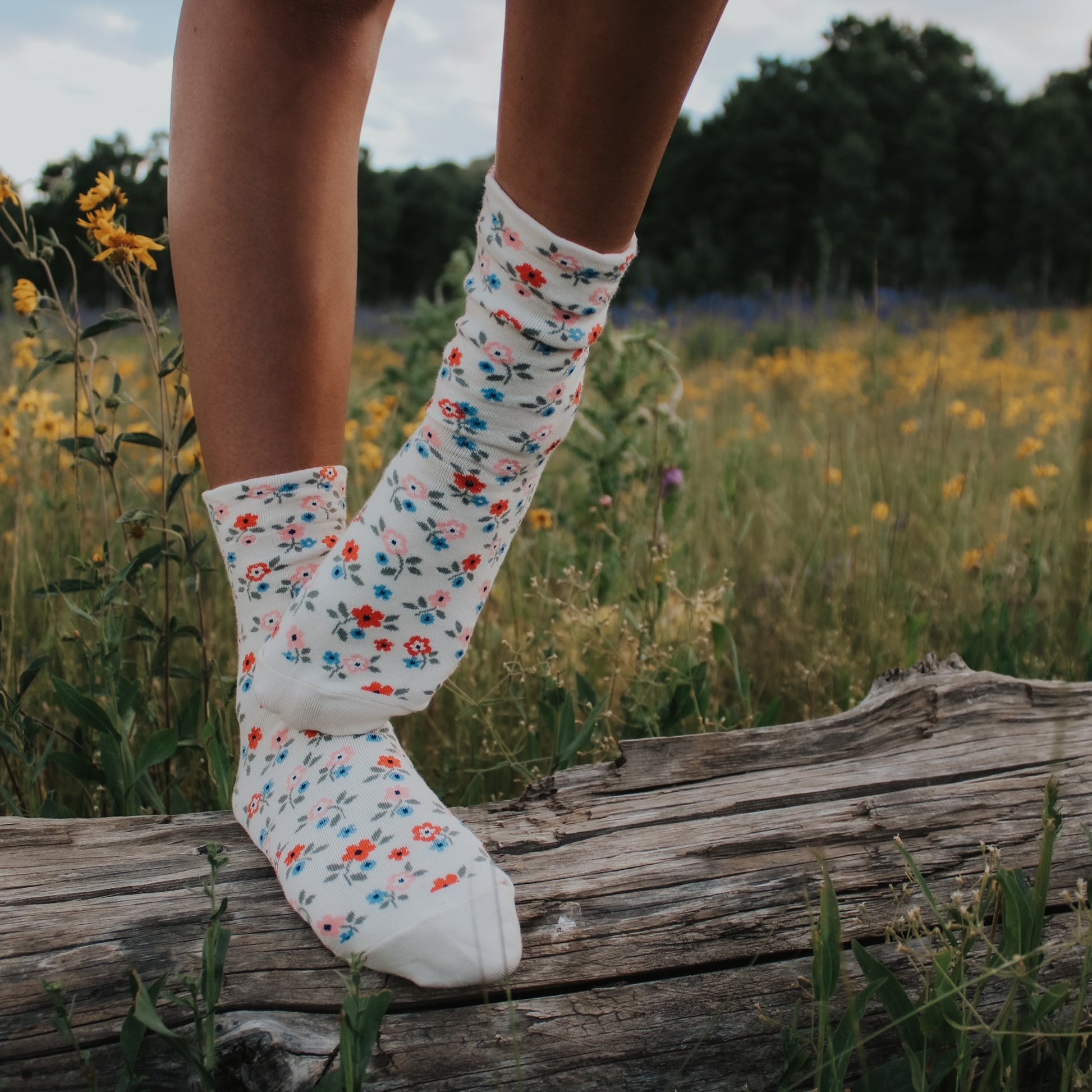 Garden Flower - Ivory Socks
