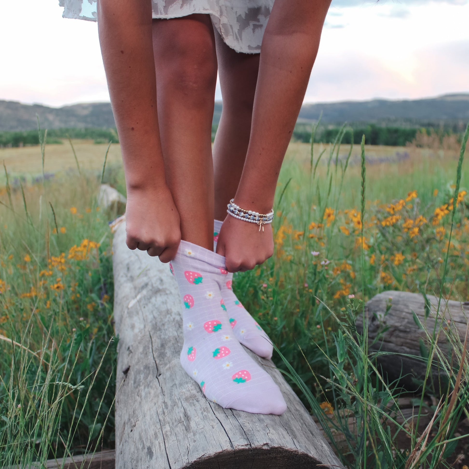 Strawberries and Daisies - Socks